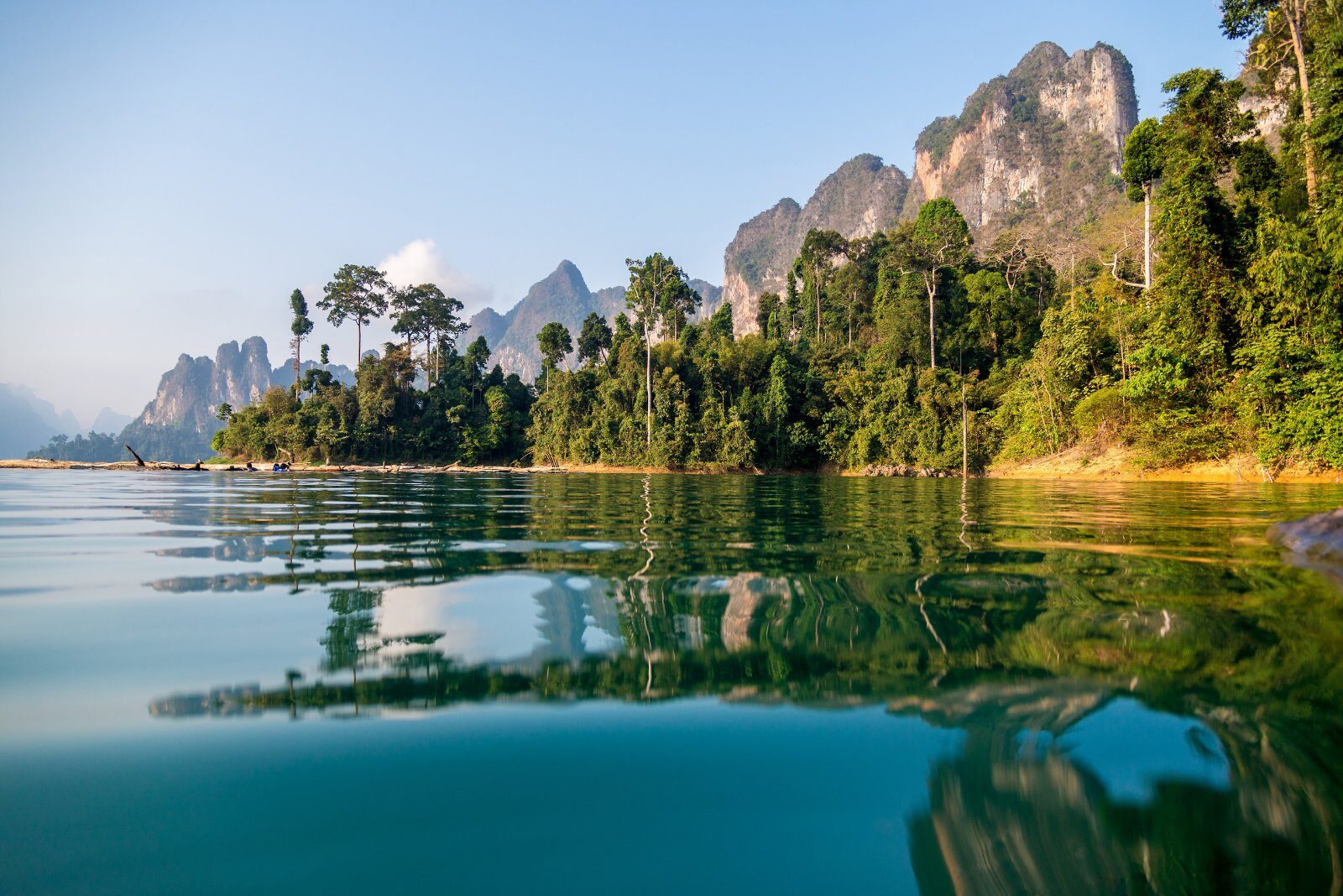 Lac turquoise et jungle du parc national de Khao Sok