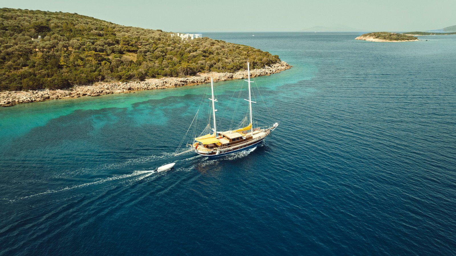 Gulet in an Aegean bay near Bodrum