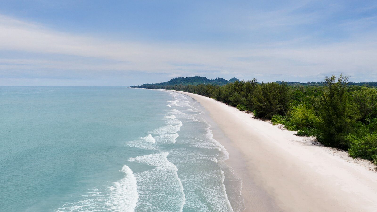 Long sandy beach at Club Med Borneo in Sabah