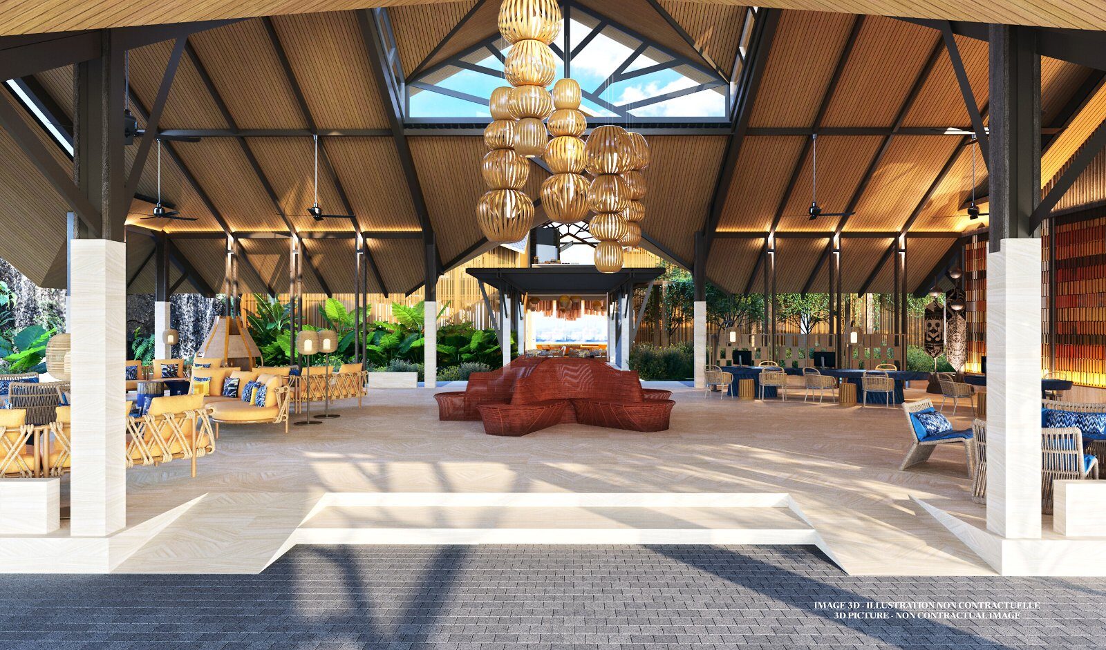 Main lobby of Club Med Borneo