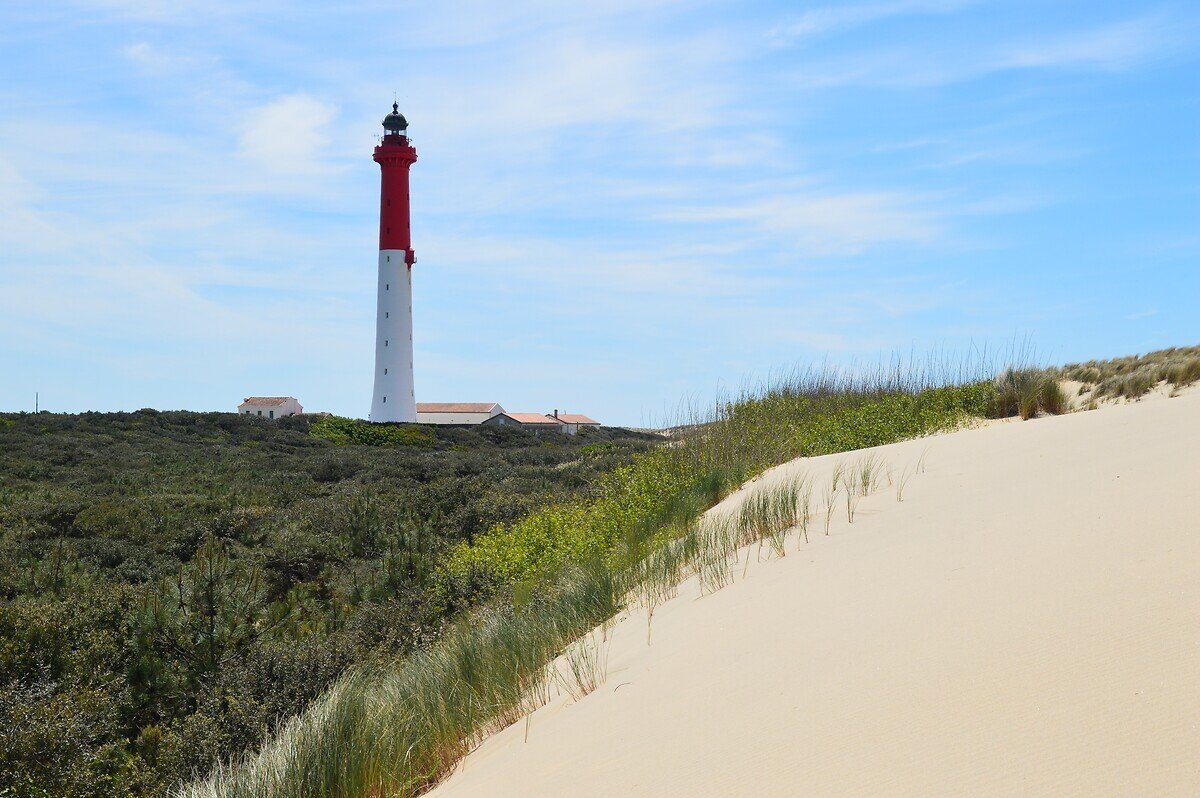 The Coubre lighthouse in the dunes near La Palmyre