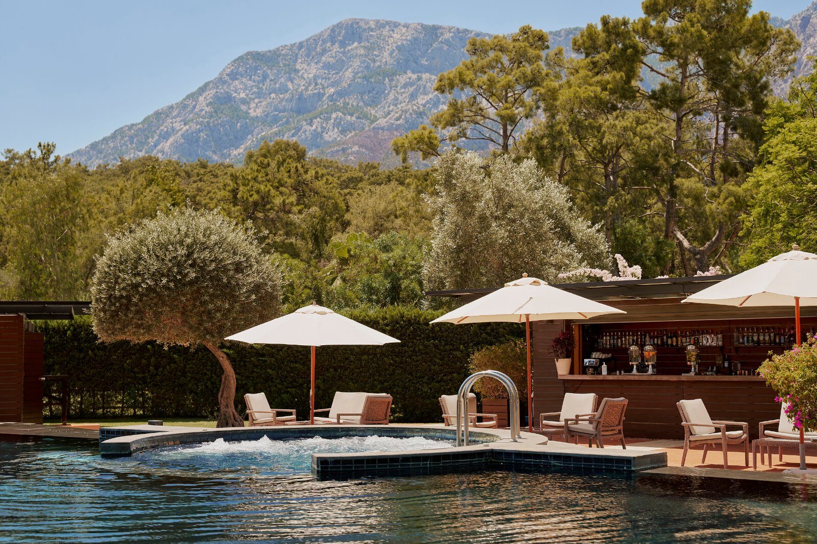 Zen pool facing the mountains at Club Med Palmiye Hotel