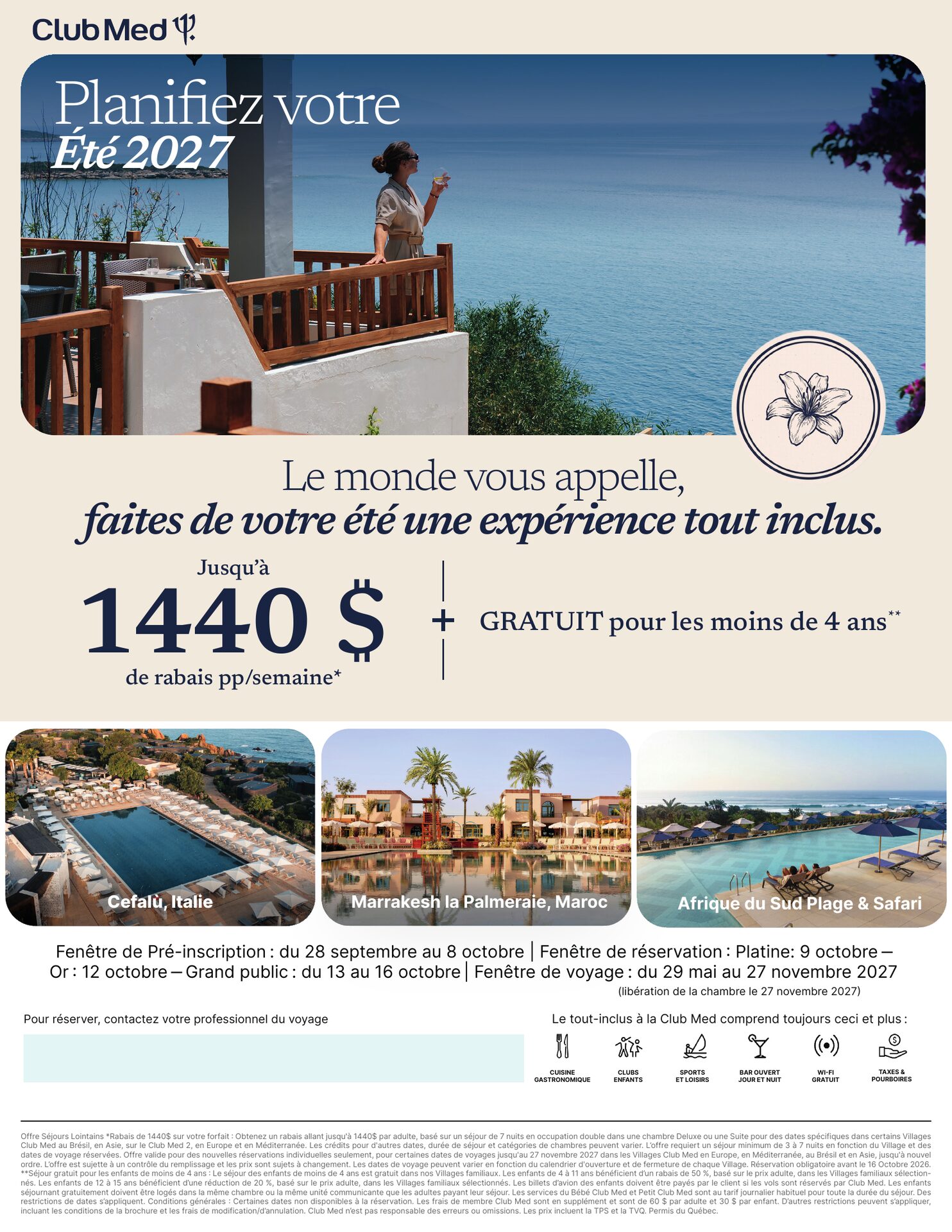 Club Med été 2027 : pré-inscription du 28 septembre au 8 octobre 2026, villages tout inclus à Cefalù, Marrakech et en Afrique du Sud, avec Voyages AquaTerra Club Med été 2027 : pré-inscription du 28 septembre au 8 octobre 2026, villages tout inclus à Cefalù, Marrakech et en Afrique du Sud, avec Voyages AquaTerra