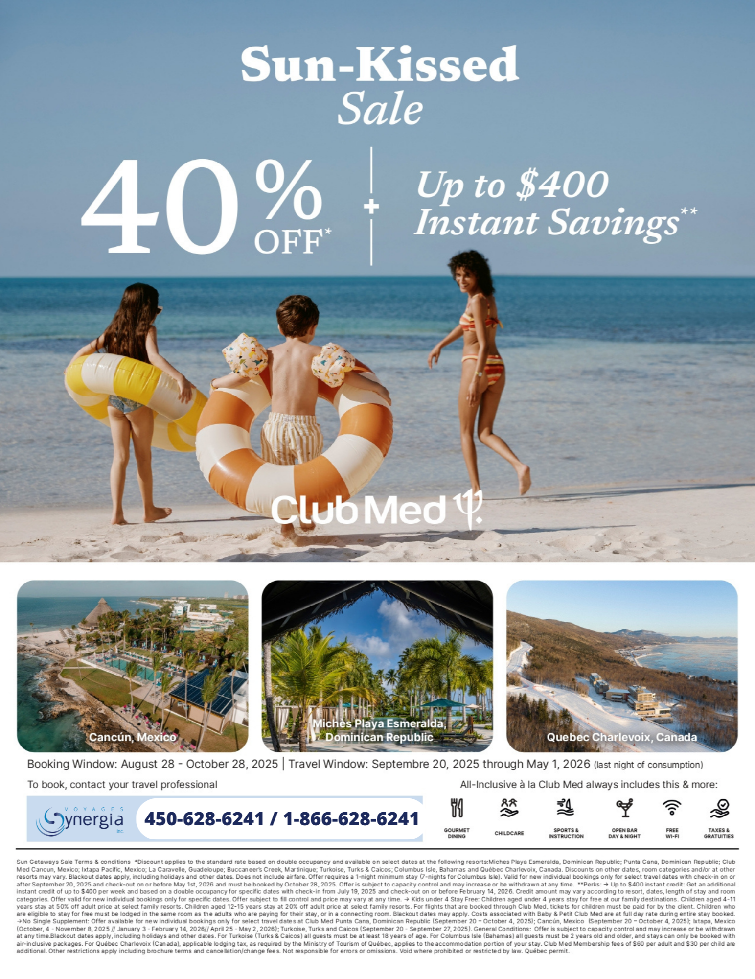 Club Med Promotions Sun-kissed Sale 40% Off + $400 Instant Savings with Aqua Terra Travel