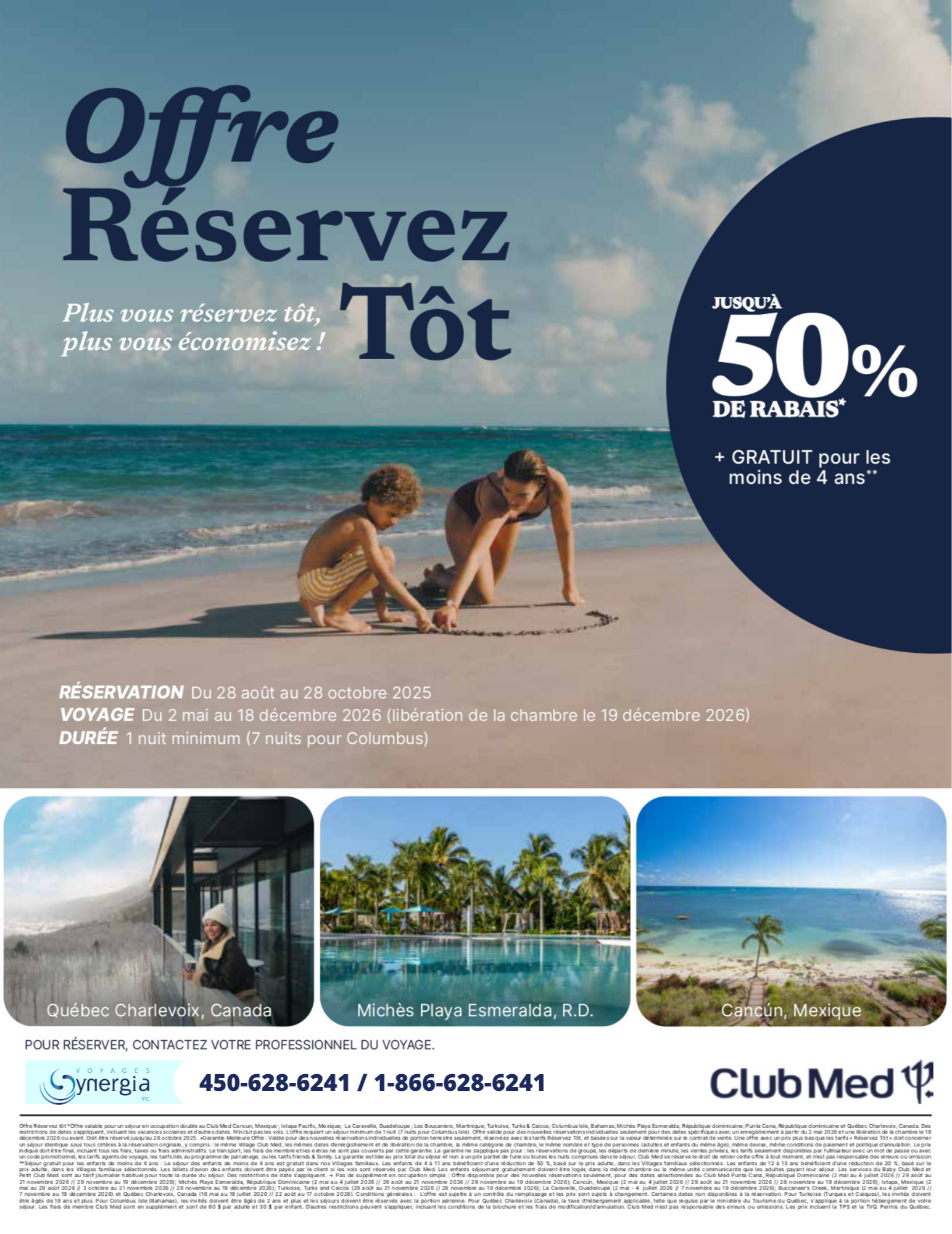 Promotions Club Med Offre Réservez Tôt Jusqu'à 50% de rabais avec Voyages Aqua Terra