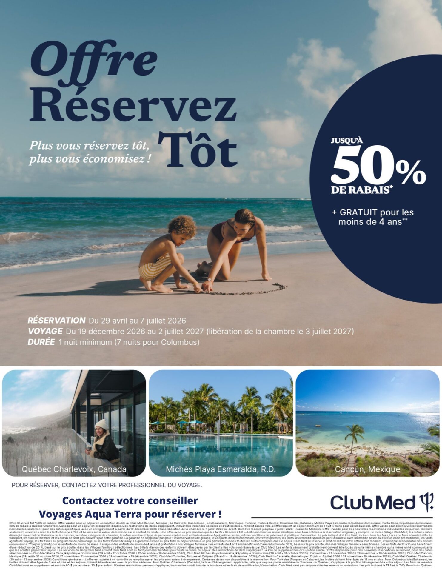 Promotion Club Med Réservez tôt avec Voyage Aquaterra