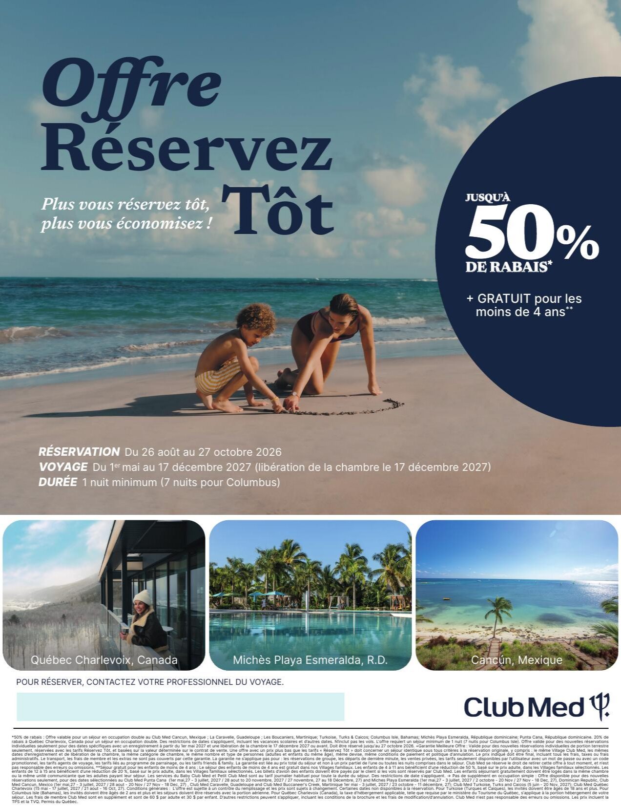 Promotion Club Med Réservez tôt avec Voyage Aquaterra