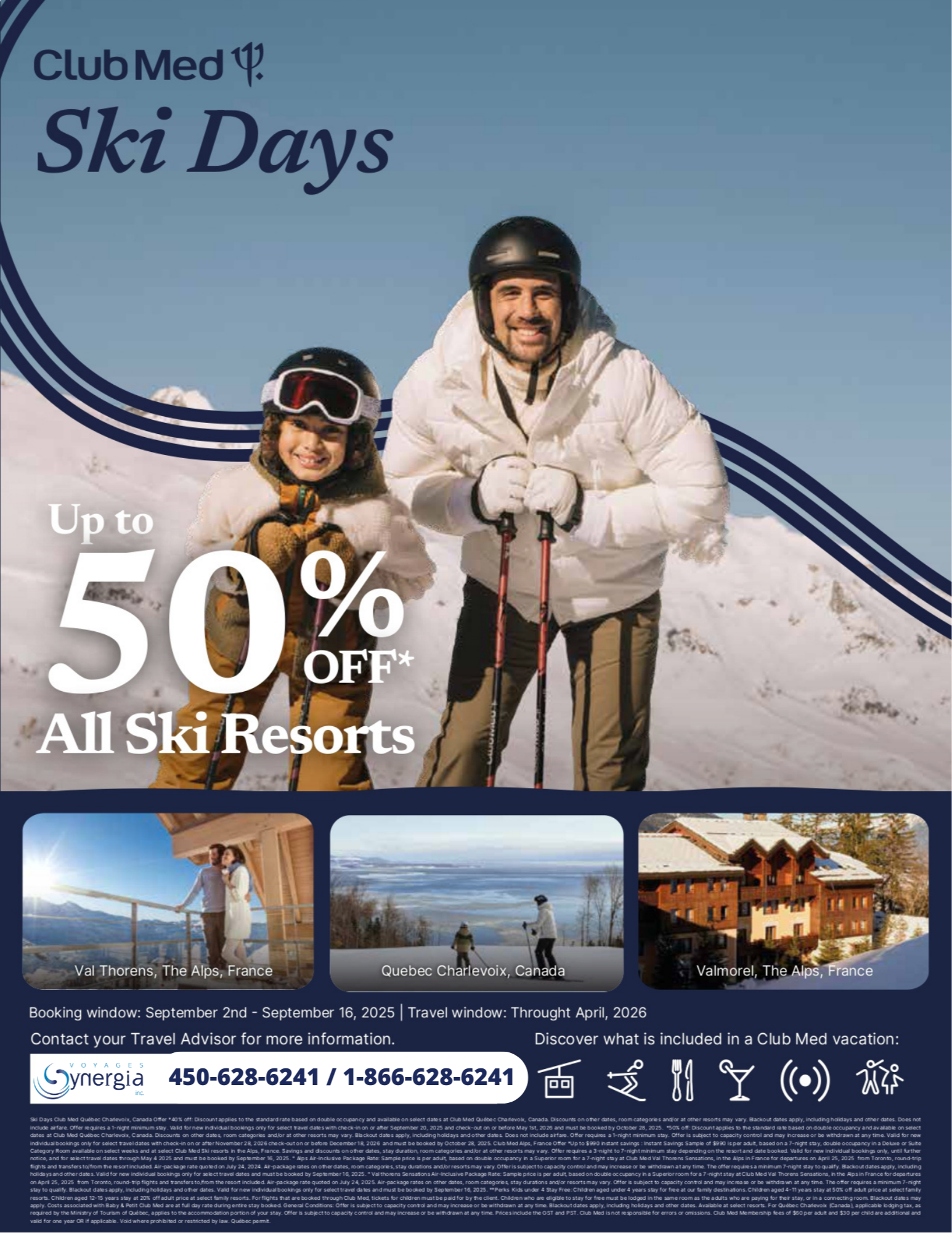 Club Med Promotions Ski Days Up to 50% Instant Savings off with Aqua Terra Travel