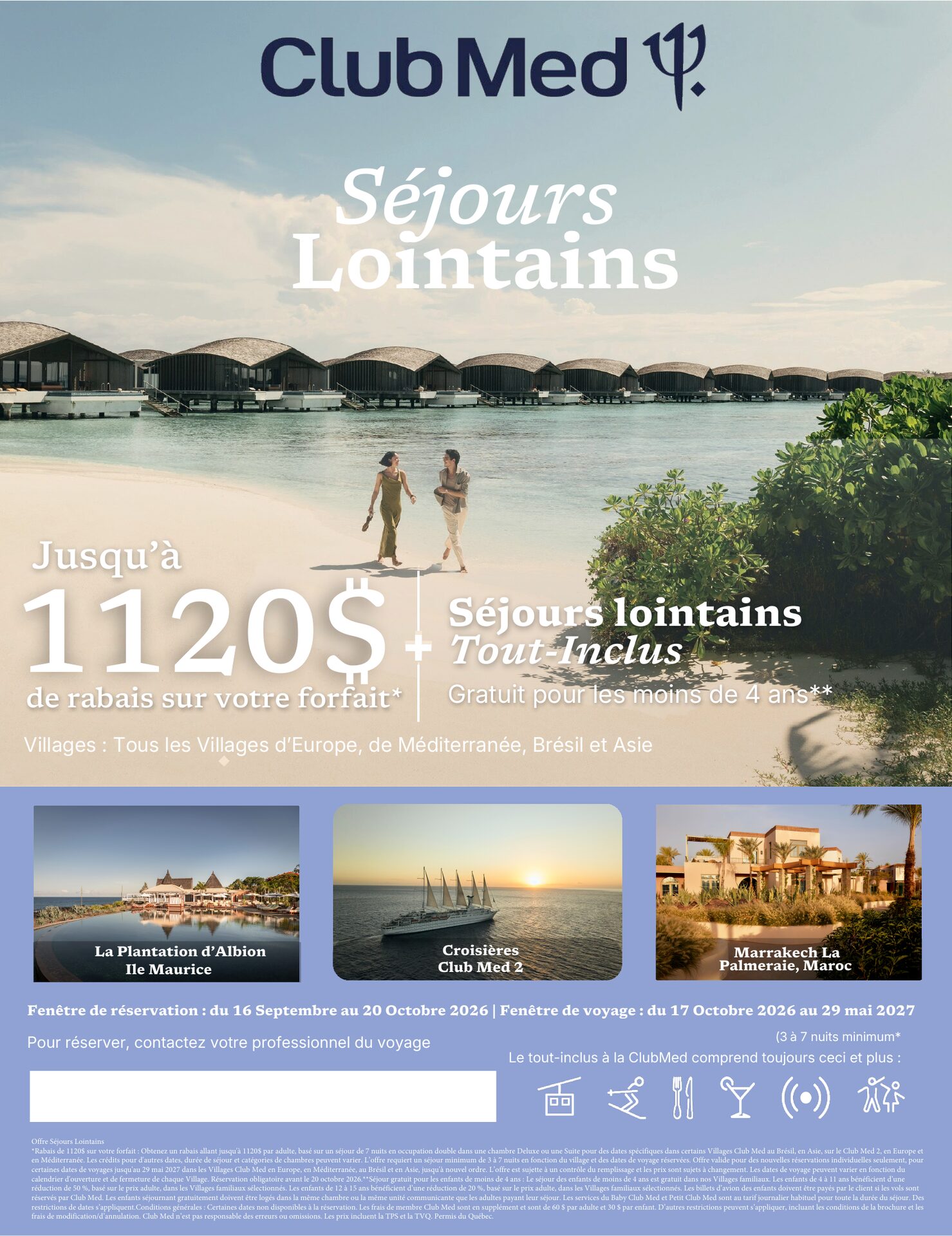 Club Med Séjours Lointains : forfaits tout inclus en Europe, Méditerranée, Brésil et Asie, à réserver d'ici le 20 octobre 2026 avec Voyages AquaTerra Club Med Séjours Lointains : forfaits tout inclus en Europe, Méditerranée, Brésil et Asie, à réserver d'ici le 20 octobre 2026 avec Voyages AquaTerra