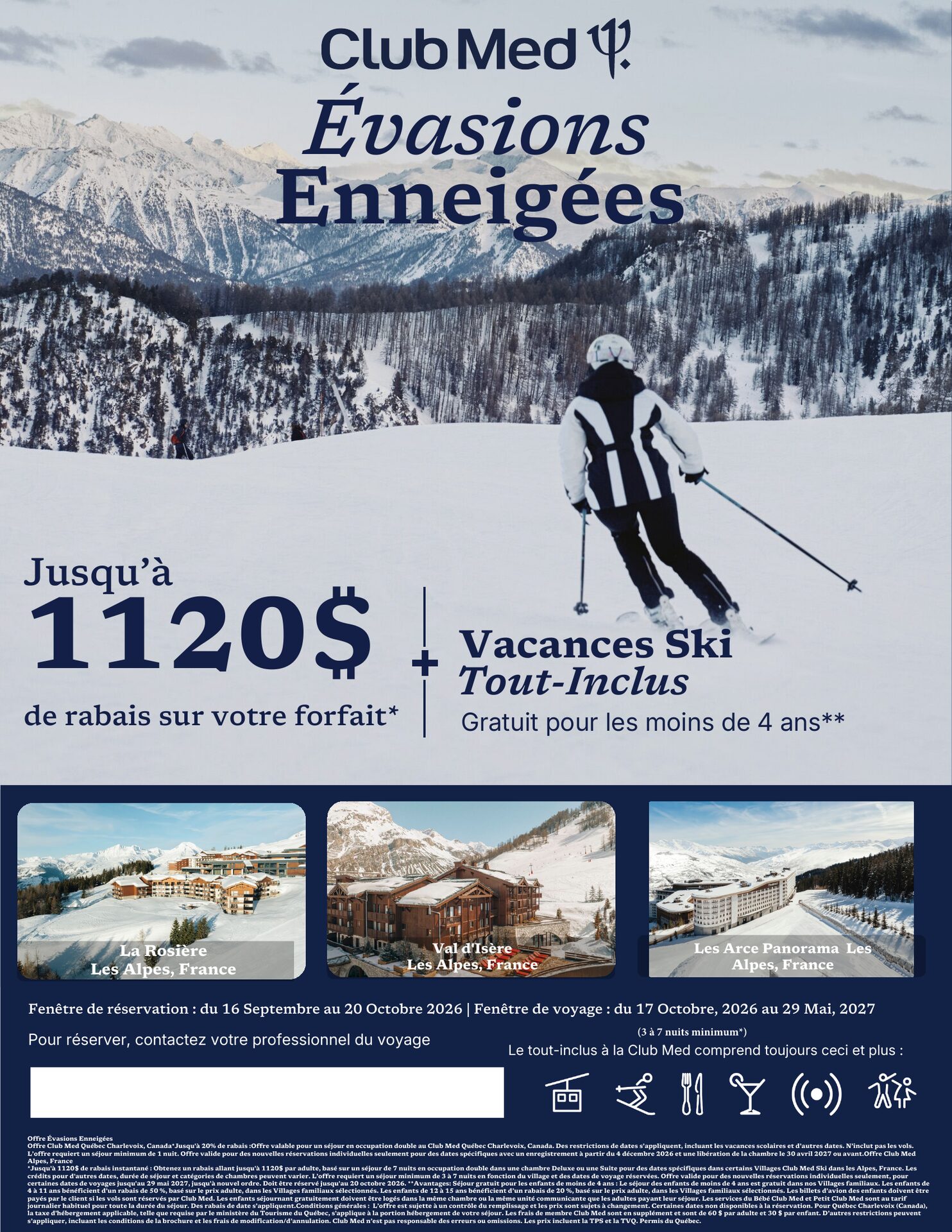 Club Med Évasions Enneigées : forfaits ski tout inclus dans les Alpes françaises (La Rosière, Val d'Isère, Les Arcs Panorama), à réserver d'ici le 20 octobre 2026 avec Voyages AquaTerra Club Med Évasions Enneigées : forfaits ski tout inclus dans les Alpes françaises (La Rosière, Val d'Isère, Les Arcs Panorama), à réserver d'ici le 20 octobre 2026 avec Voyages AquaTerra