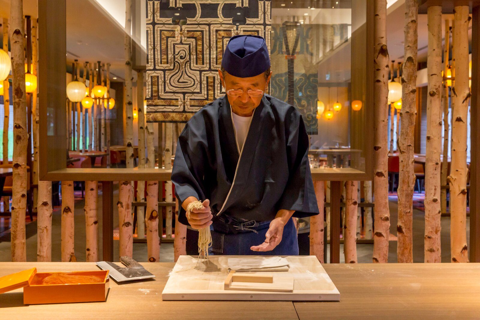 Japanese chef at the counter at Club Med Tomamu Hokkaido