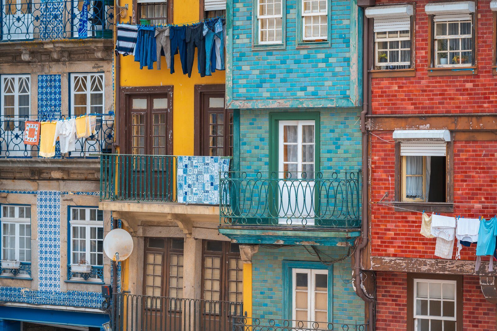 Azulejo-covered facades in Portugal