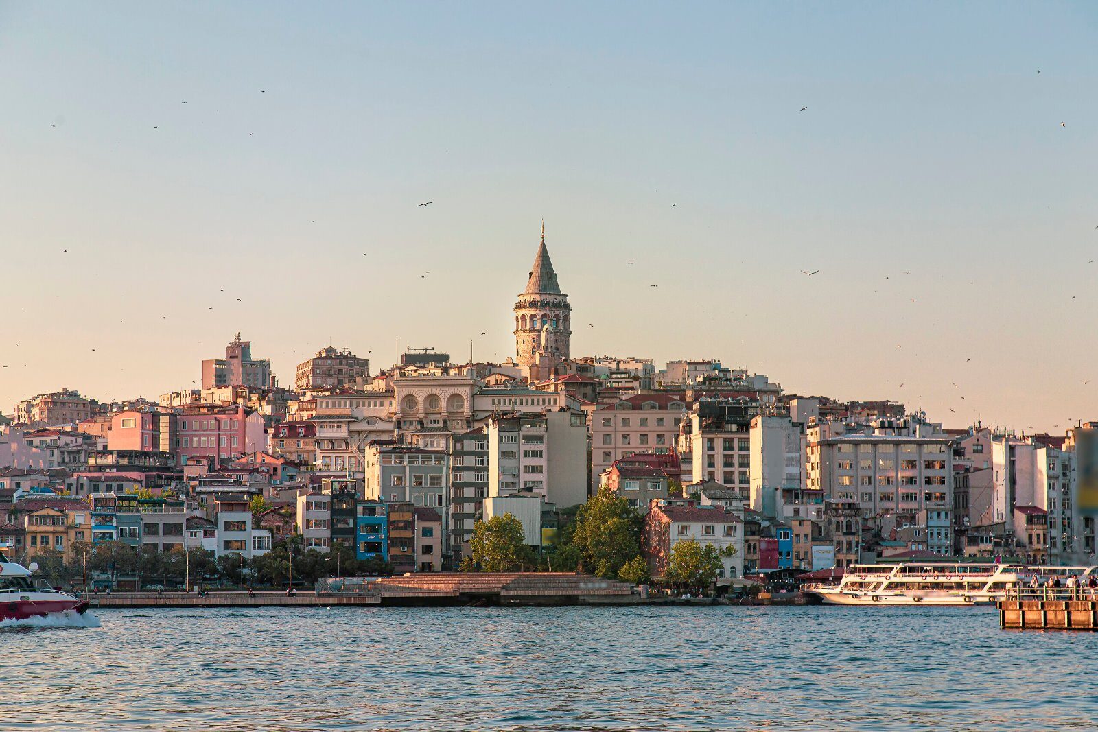 Istanbul and the Galata Tower at sunset