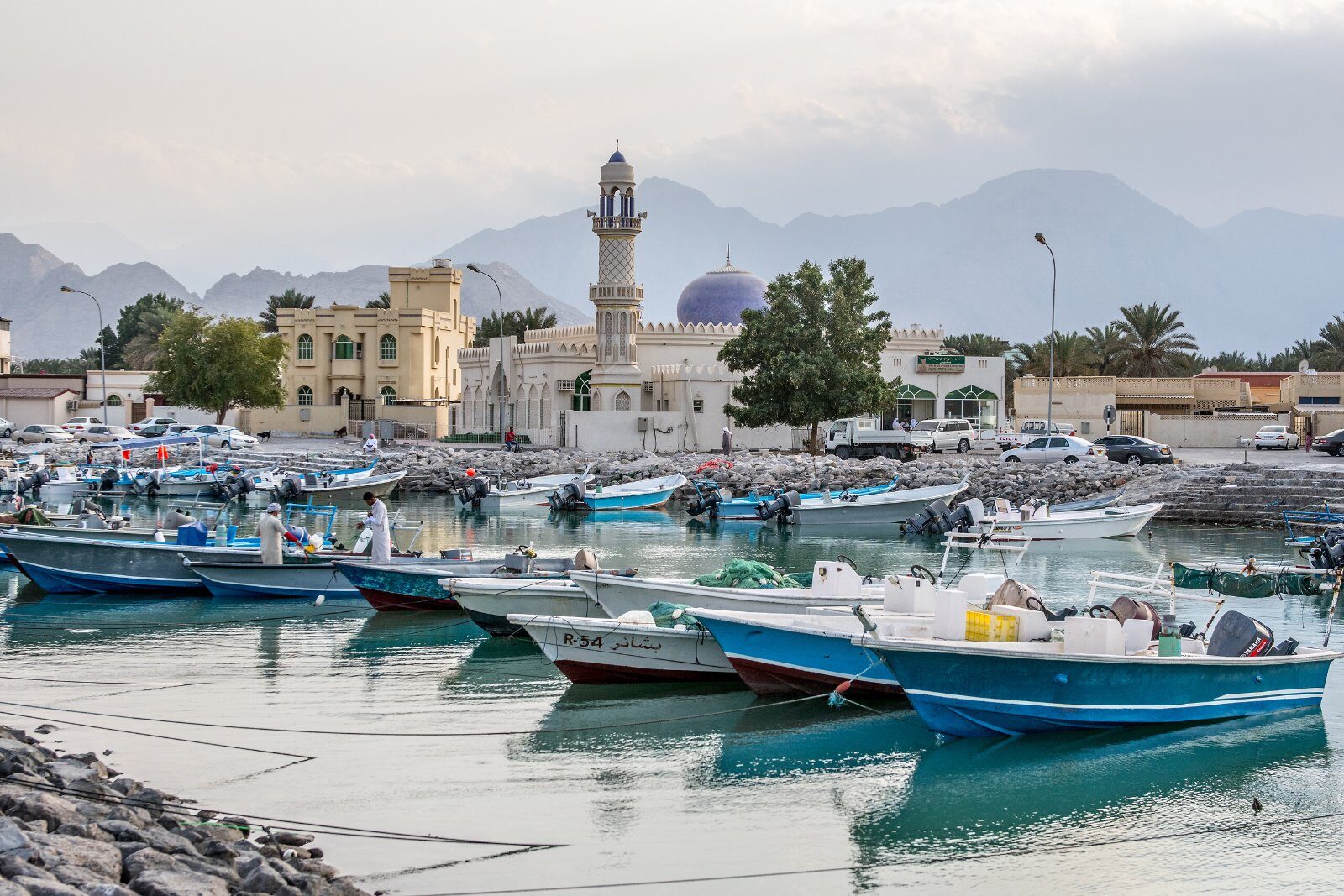 Fishing boats in an Omani harbour