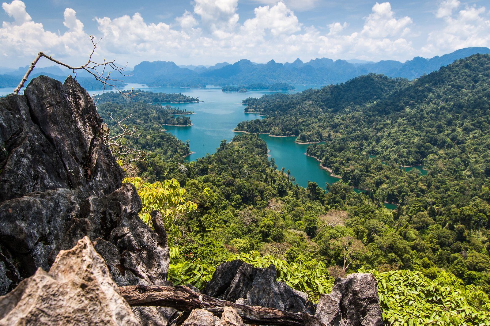 View over the Khao Sok lake from a lookout