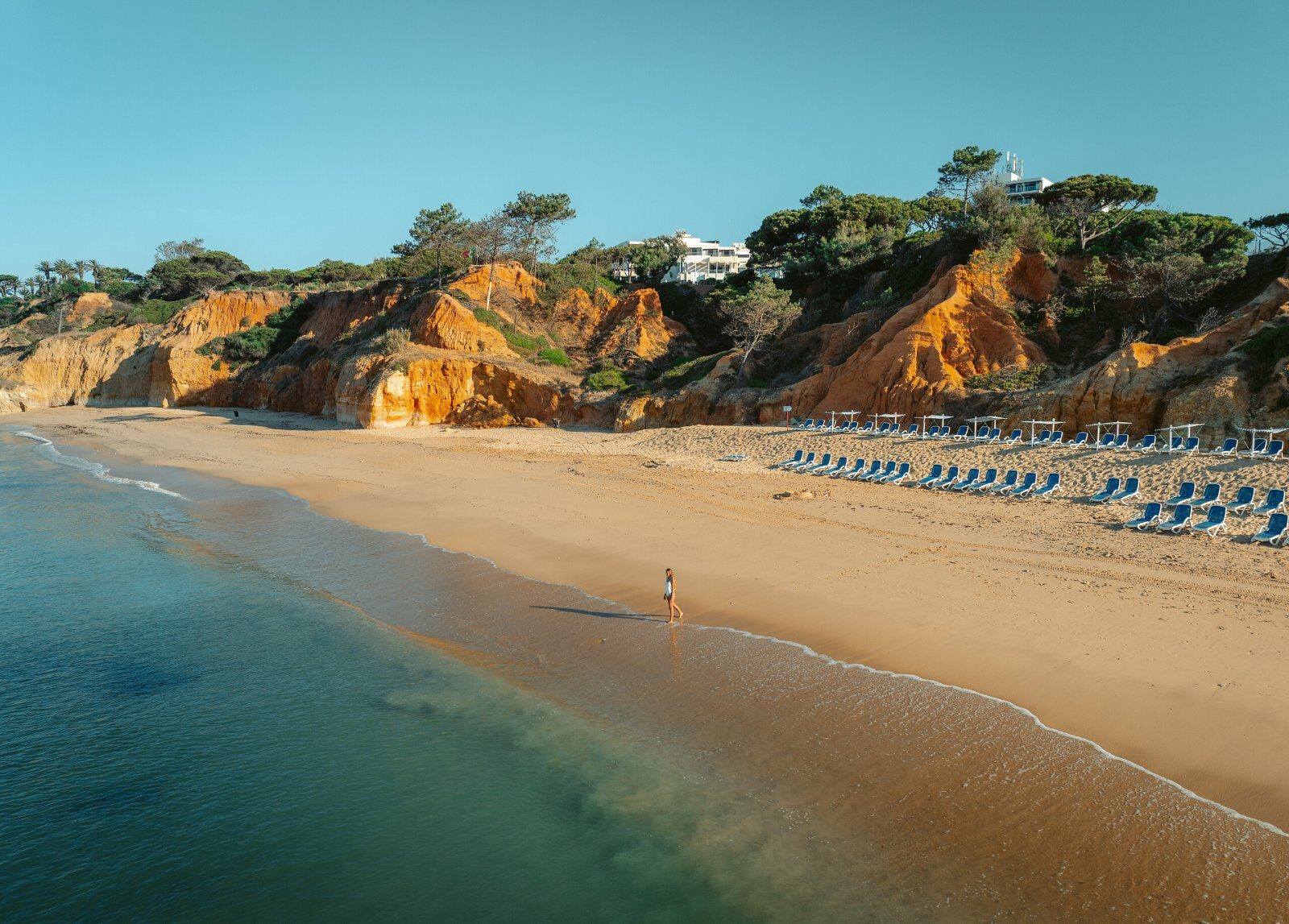 Golden cliffs and beach of the Algarve