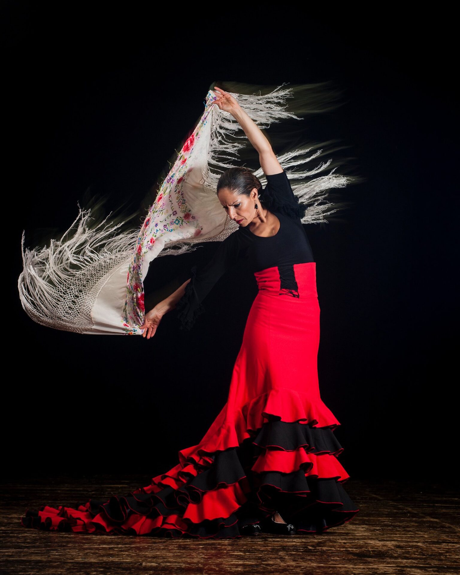 Flamenco dancer in motion