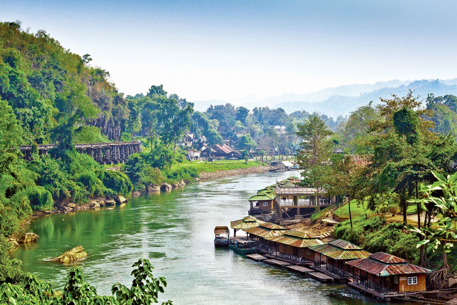 Jungle-lined river in the Kanchanaburi region