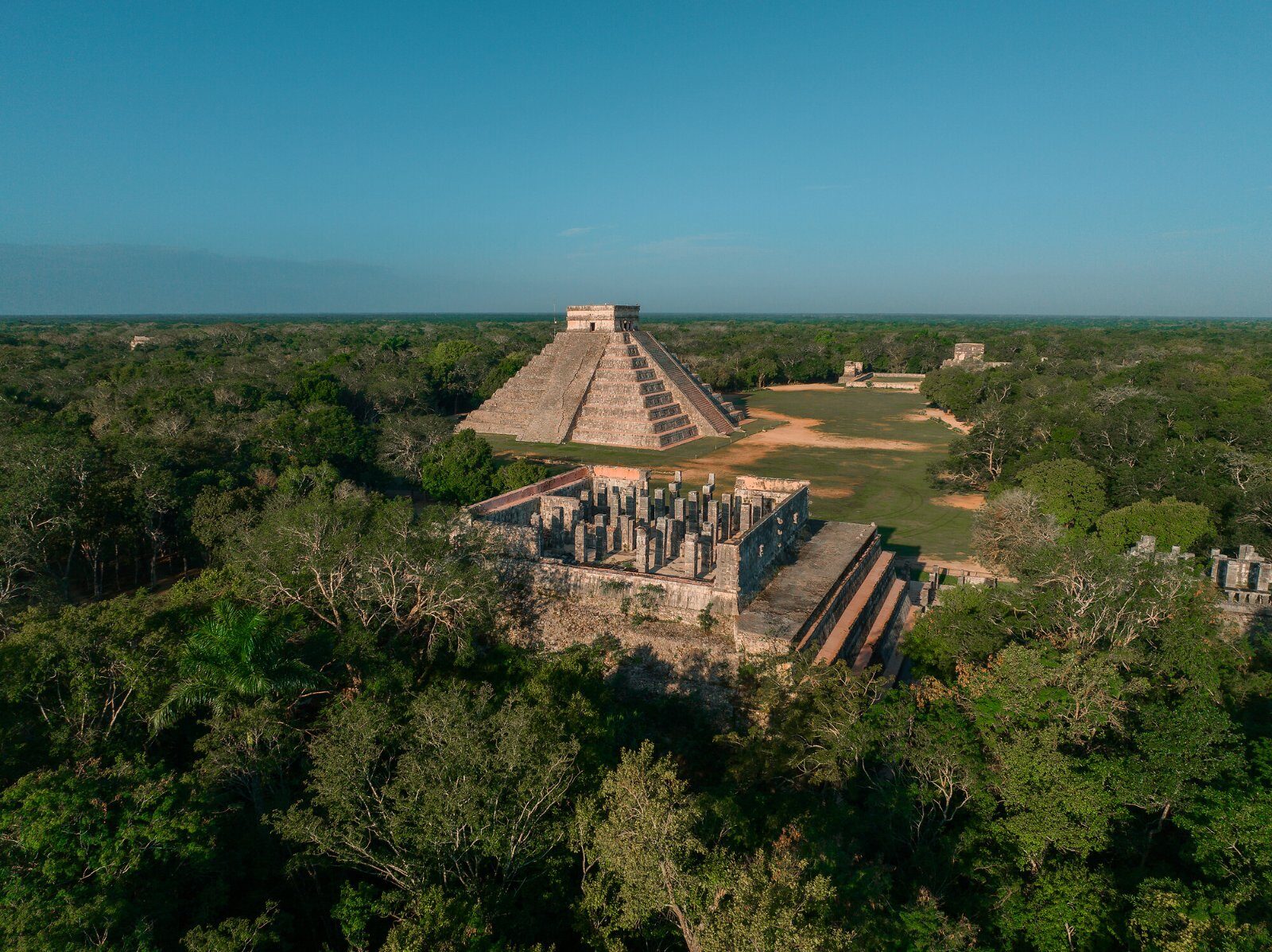 Mayan pyramid rising from the Yucatán jungle