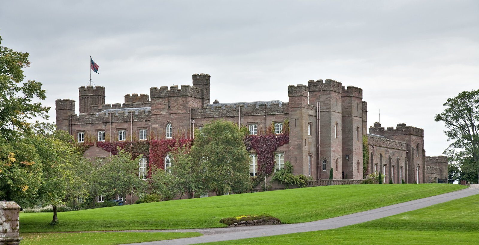 Scottish castle and its lawn