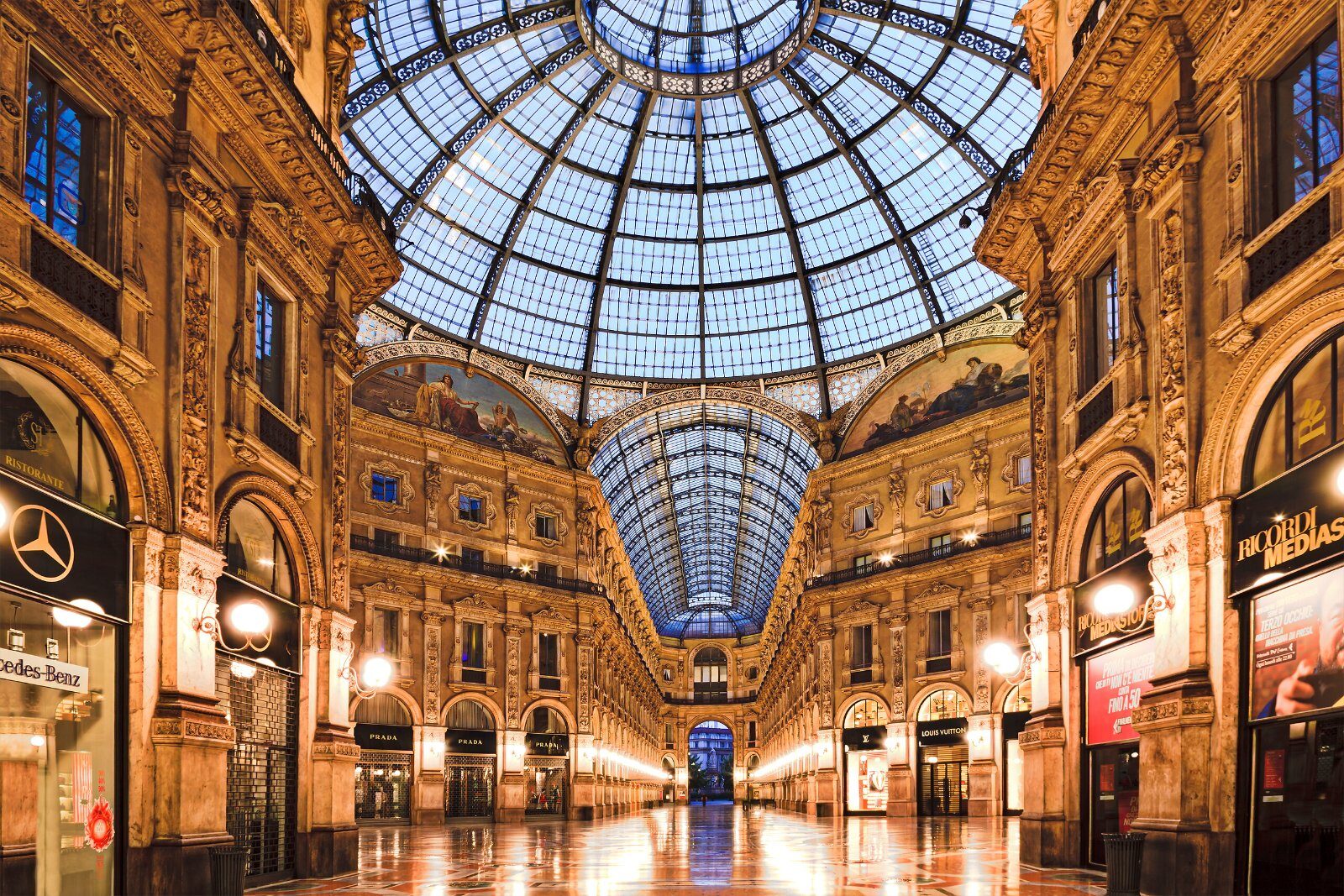 Glass dome of the Galleria Vittorio Emanuele II in Milan
