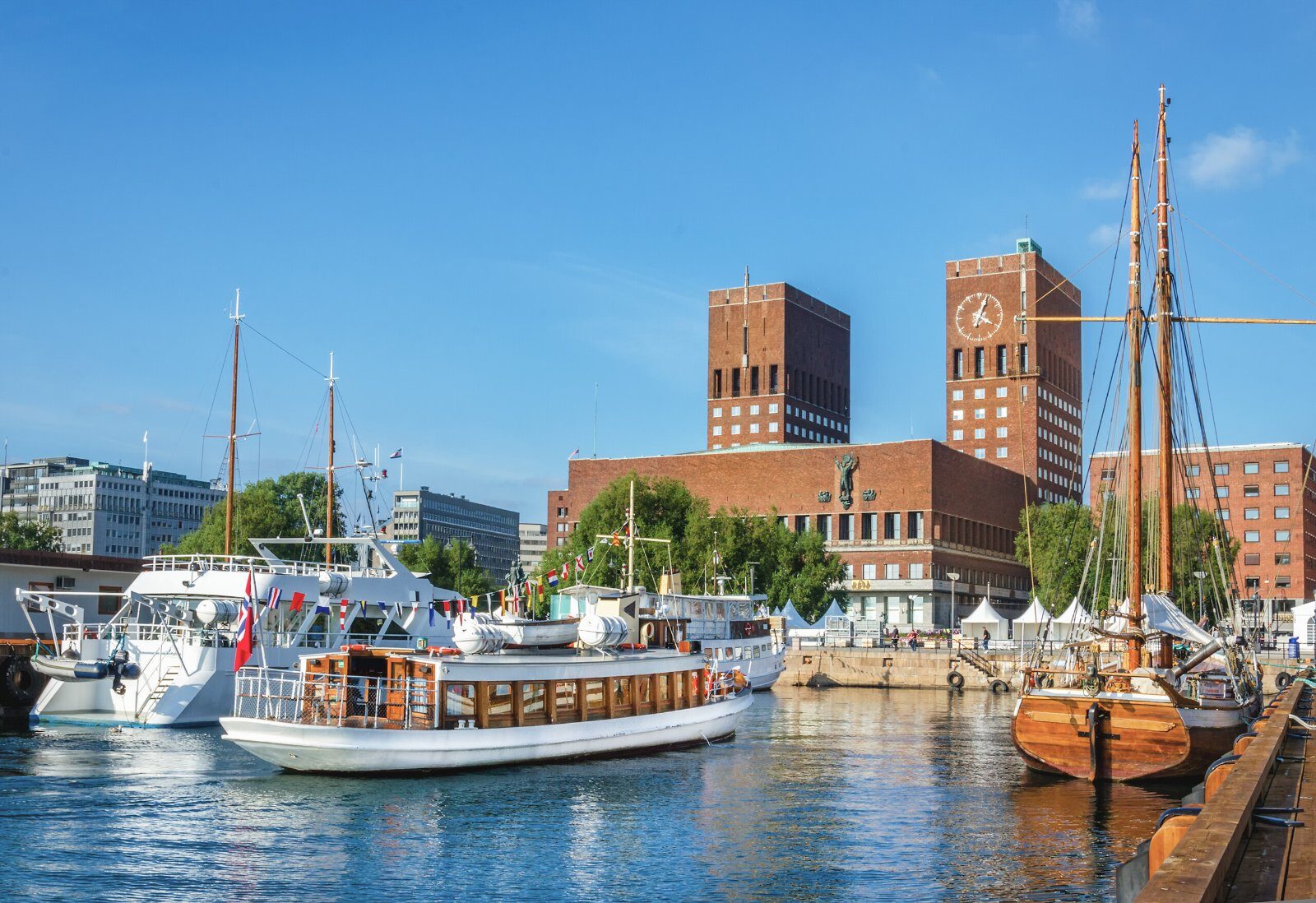 Oslo harbour and City Hall