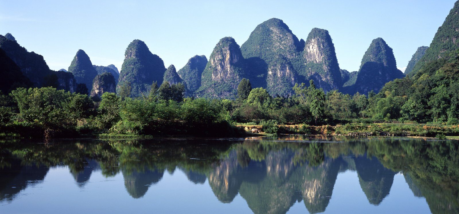 Karst peaks reflected in the Li River