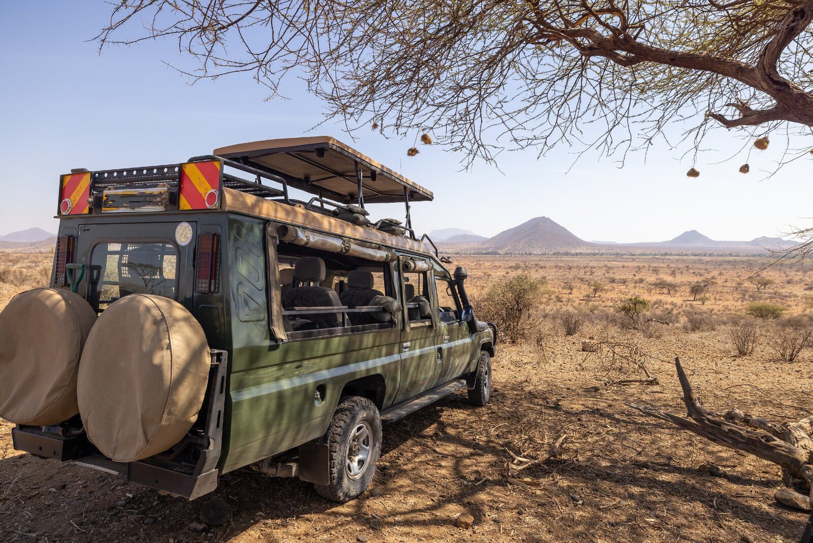Safari vehicle in the Kenyan bush
