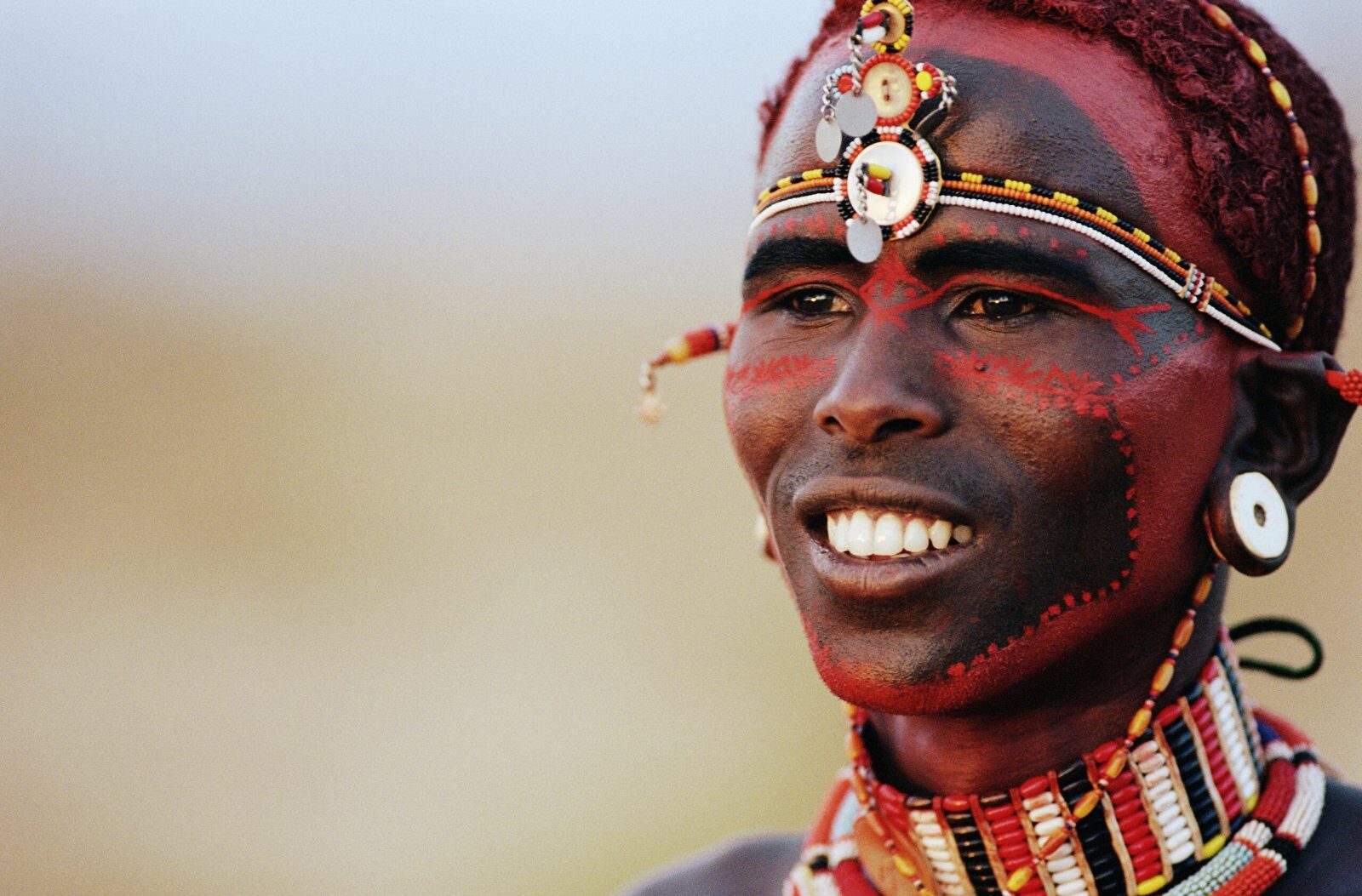 Portrait of a Maasai warrior in Kenya