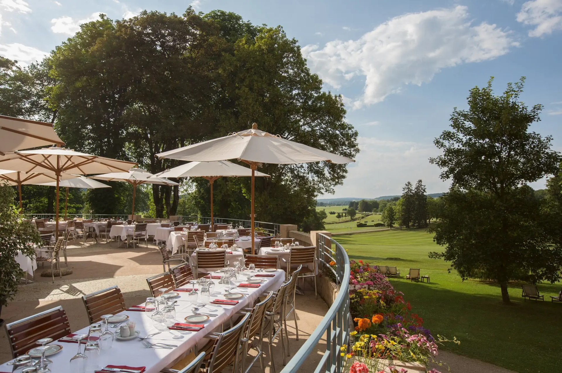 Restaurant at Club Med Vittel Golf Ermitage, France