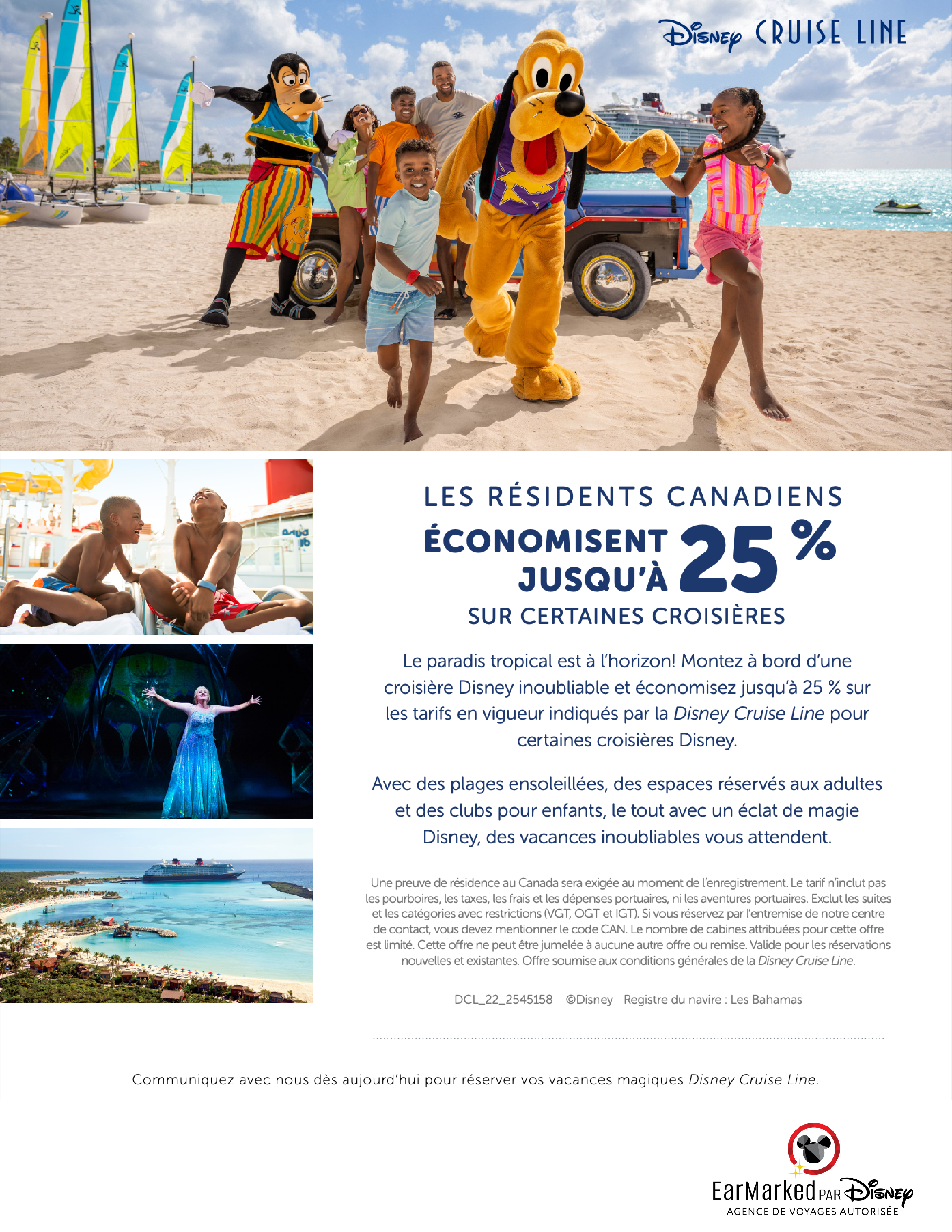 Résidents Canadiens - Économisez jusqu'à 25% sur certaines croisières Disney Cruise Line