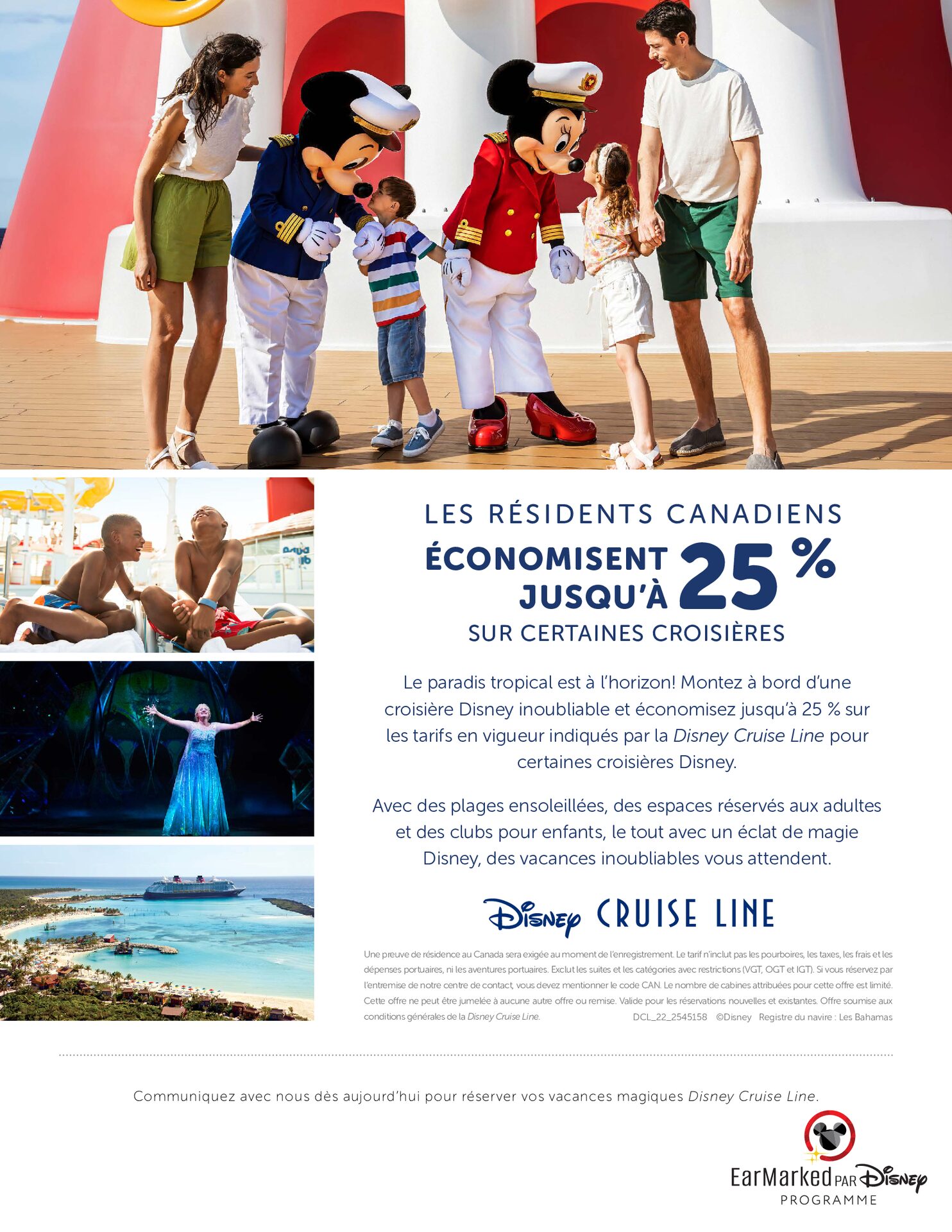 Résidents Canadiens - Économisez jusqu'à 25% sur certaines croisières Disney Cruise Line