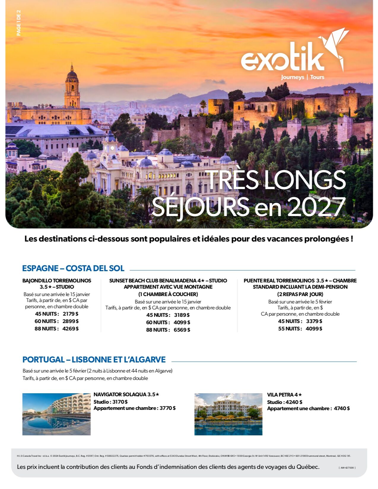 Très longs séjours avec Voyages Aquaterra