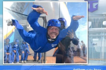 Nicholas in action aboard the free fall simulator