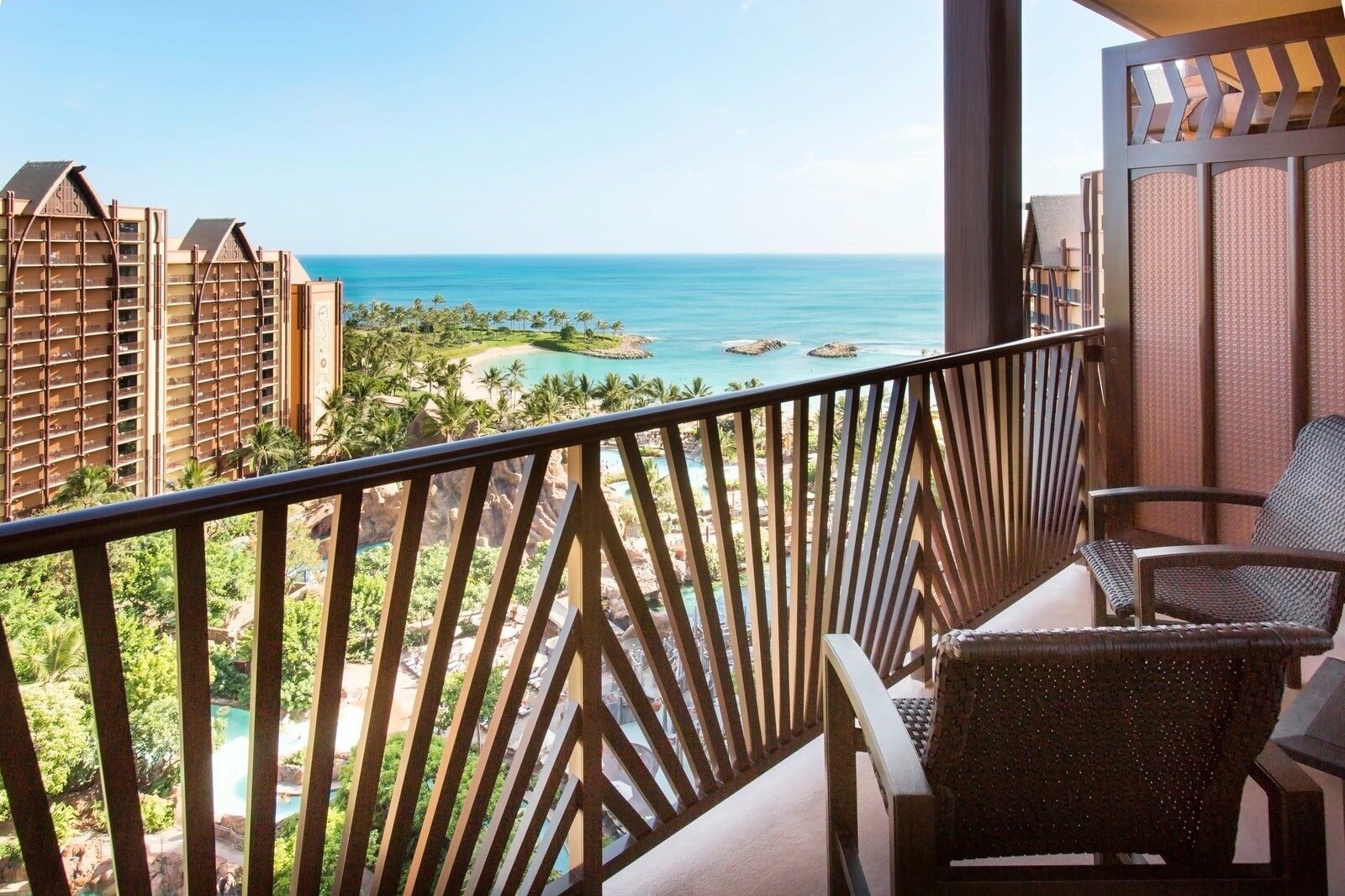 An Aulani ocean view room with a king bed An Aulani ocean view room with a king bed
