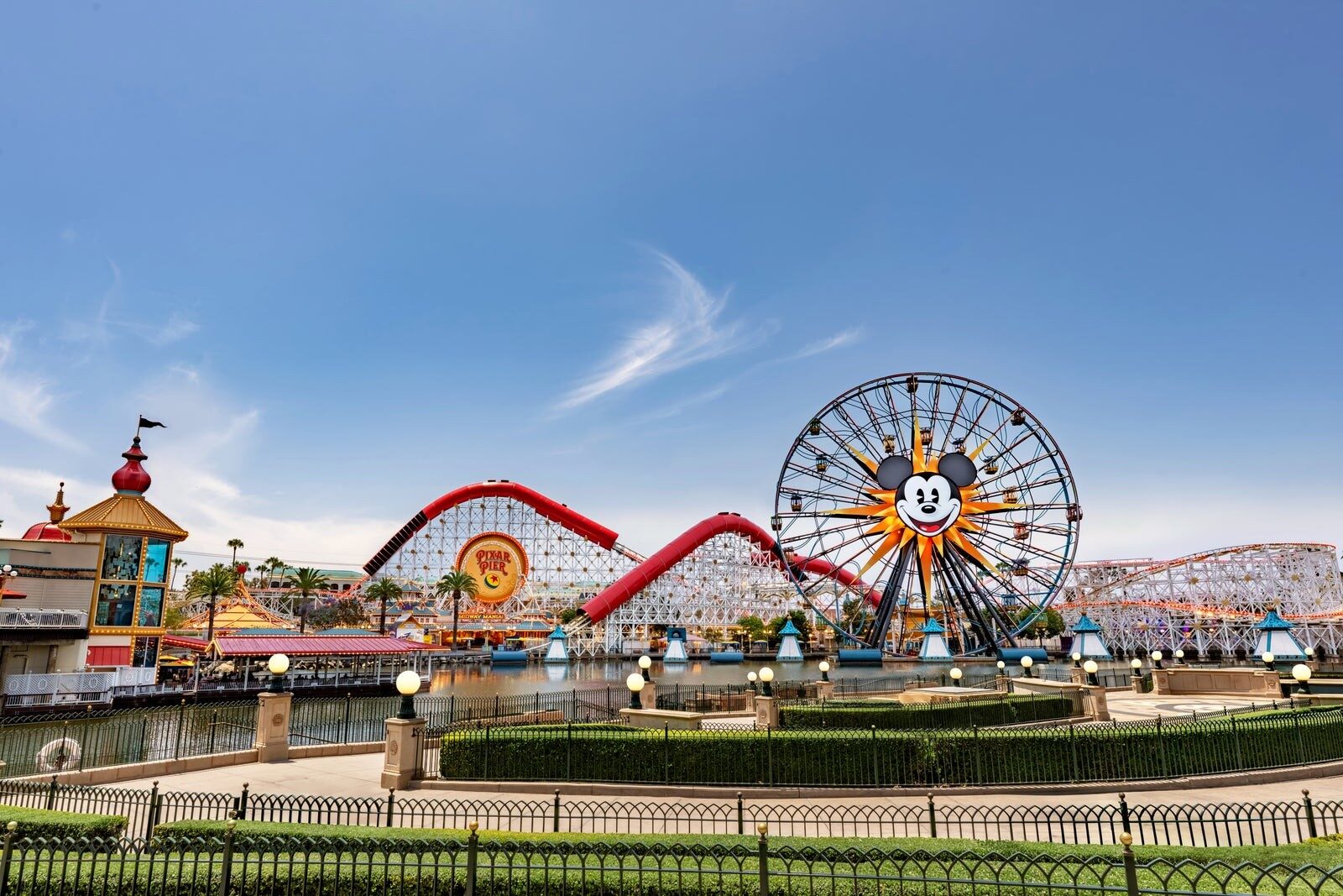 Pixar Pier and the Pixar Pal-A-Round wheel at Disney California Adventure Park Pixar Pier and the Pixar Pal-A-Round wheel at Disney California Adventure Park