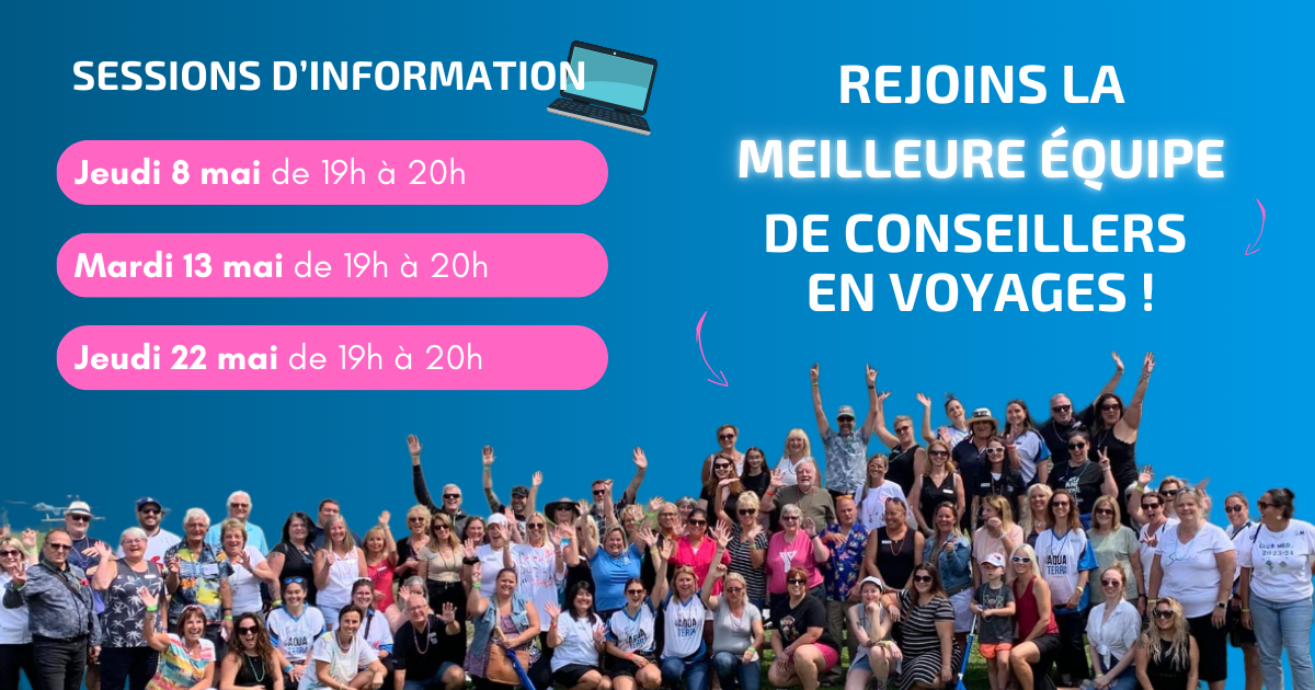 Session d'information pour devenir conseiller en voyages externe travailleur autonome Voyages Aqua Terra Voyages Synergia Formation en ligne Cours en ligne