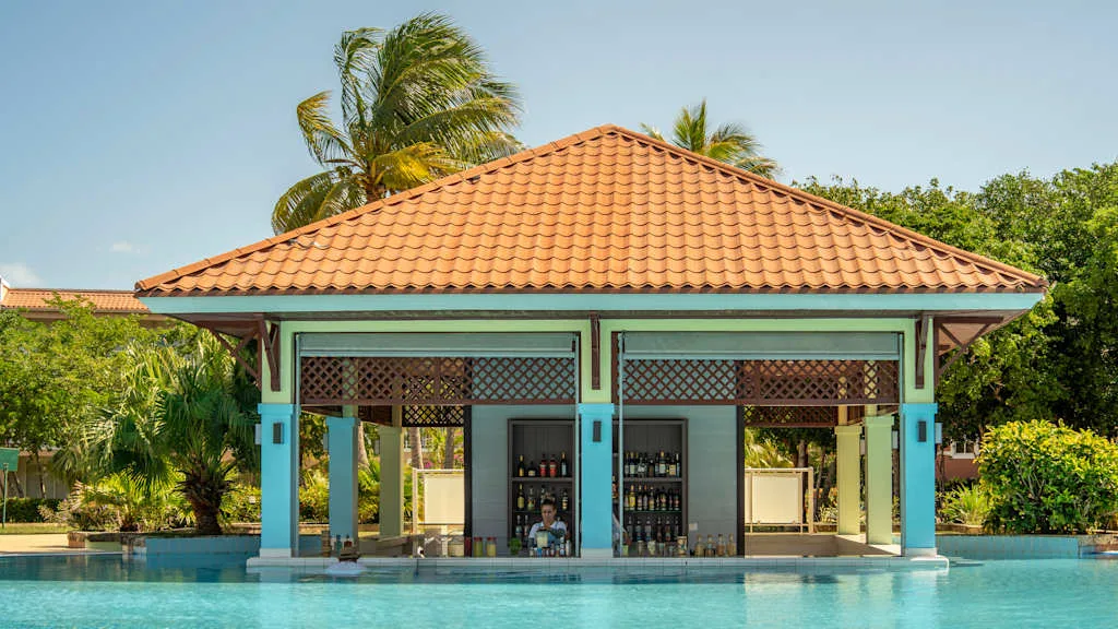 A bar at pool level at Resonance Blu Varadero Cuba with Voyages Aqua Terra