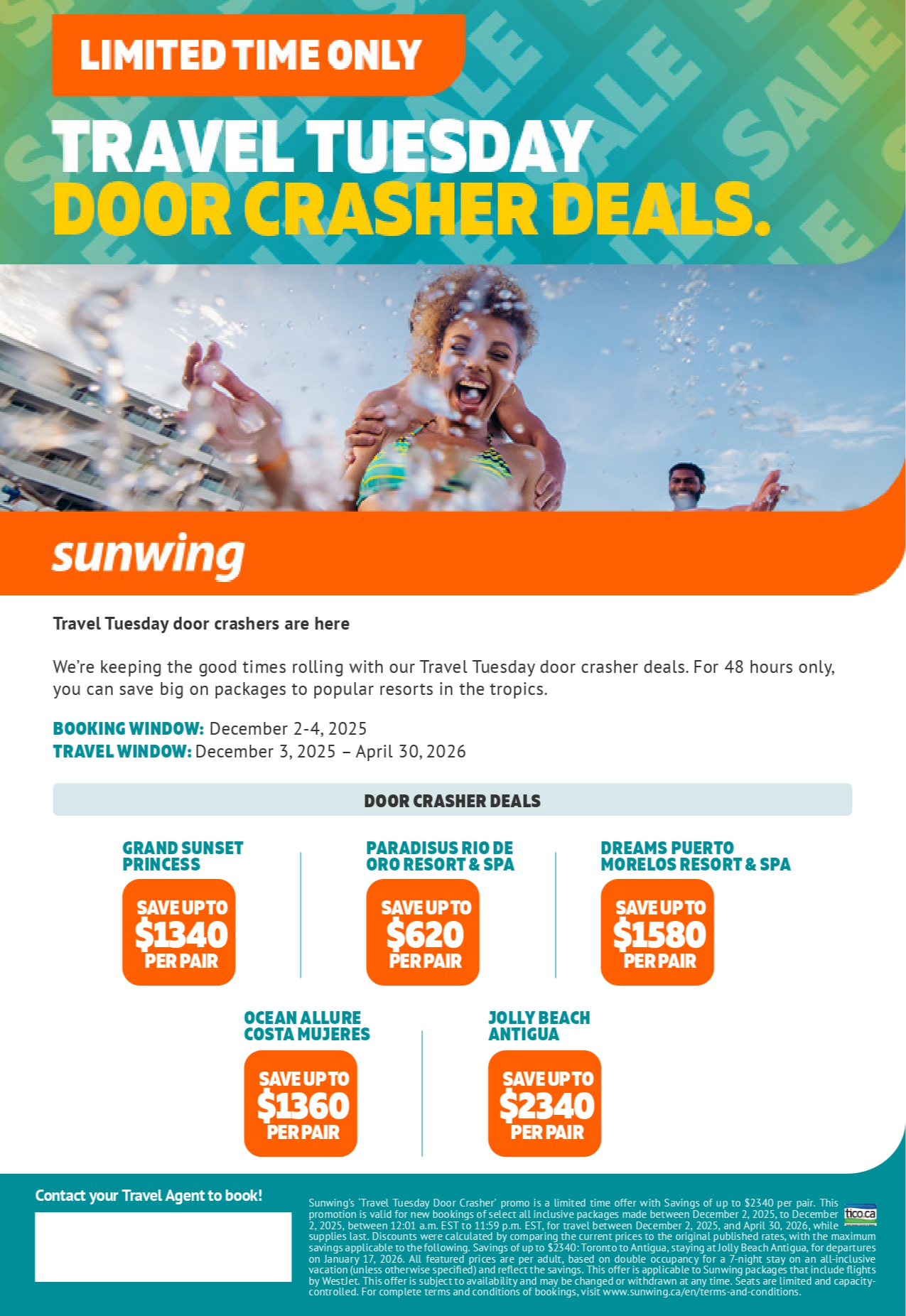Sunwing Vacations Promotion Travel Tuesday with Voyages Aqua Terra Sunwing Vacations Promotion Travel Tuesday with Voyages Aqua Terra