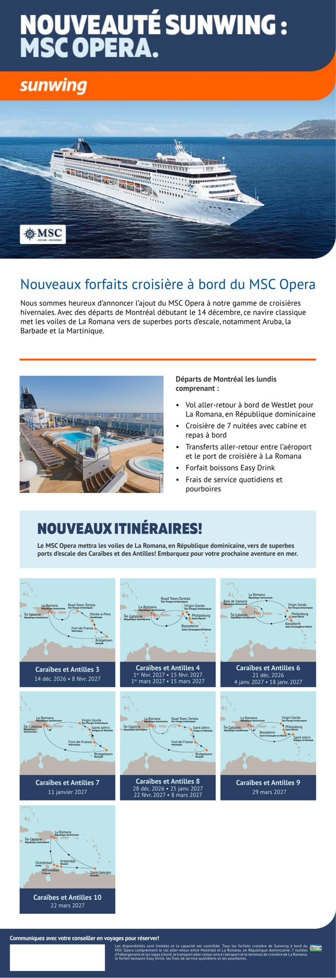 Sunwing News : MSC Opera with Voyages AquaTerra