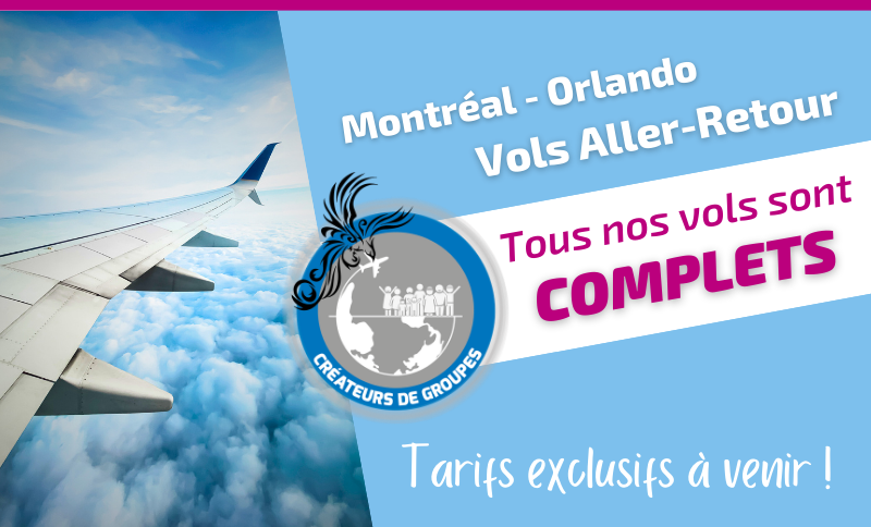 Tarif exclusif Voyages Aqua Terra vol aller-retour Montréal Orlando Tarif exclusif Voyages Aqua Terra vol aller-retour Montréal Orlando